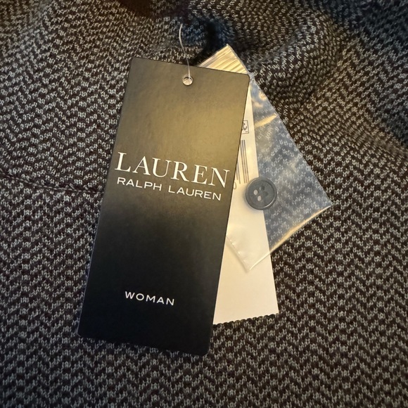 NWT Lauren Ralph Lauren Wool Turtleneck Leather Patch Green Sweater Dress 1X New - Picture 6 of 9